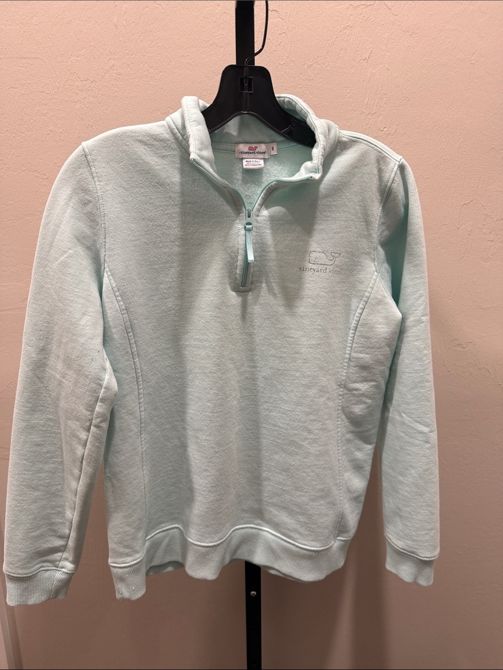 Women’s Vineyard Vines Mint Green 1/4 Zip Sz Sm